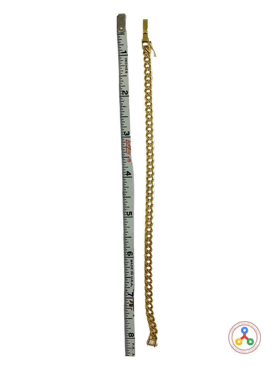 18K Yellow Gold Curb Design Bracelet 19.2 Grams | 8" Length | 5.1mm Width