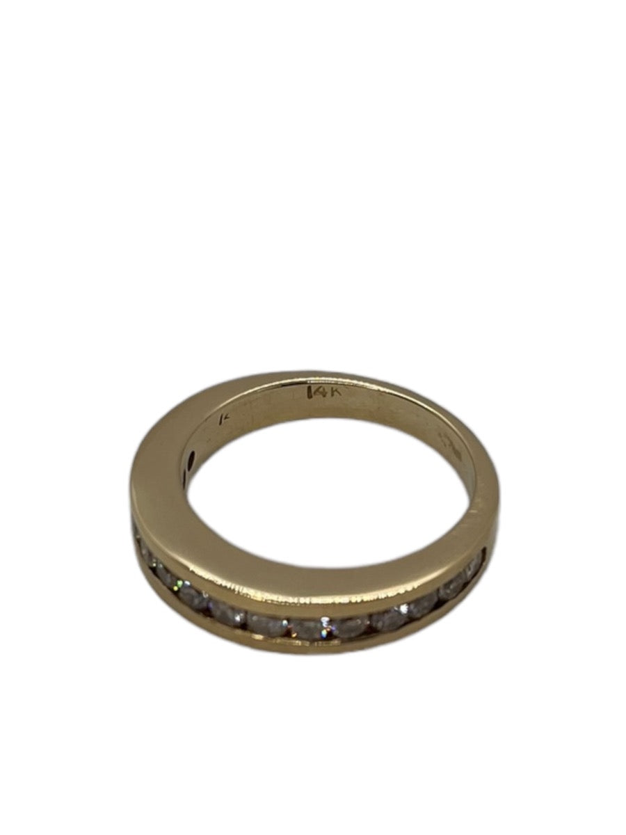 14K Yellow Gold Half Eternity Diamond Ring - Size 6.5- 0.75TCW - 5.1g
