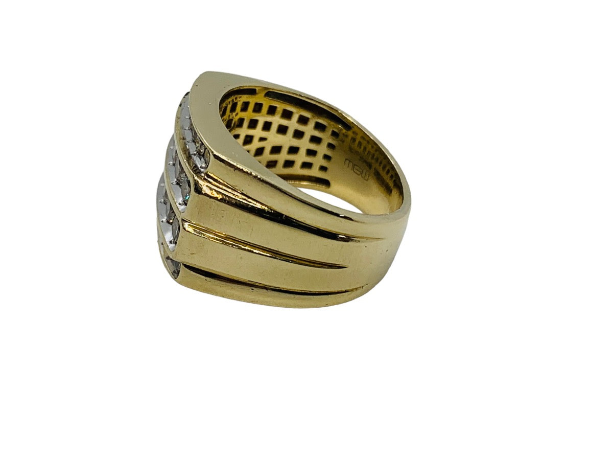 10K Yellow Gold Diamond Ring 1.42 CTW / 9.5 Grams / Size 8 3/4