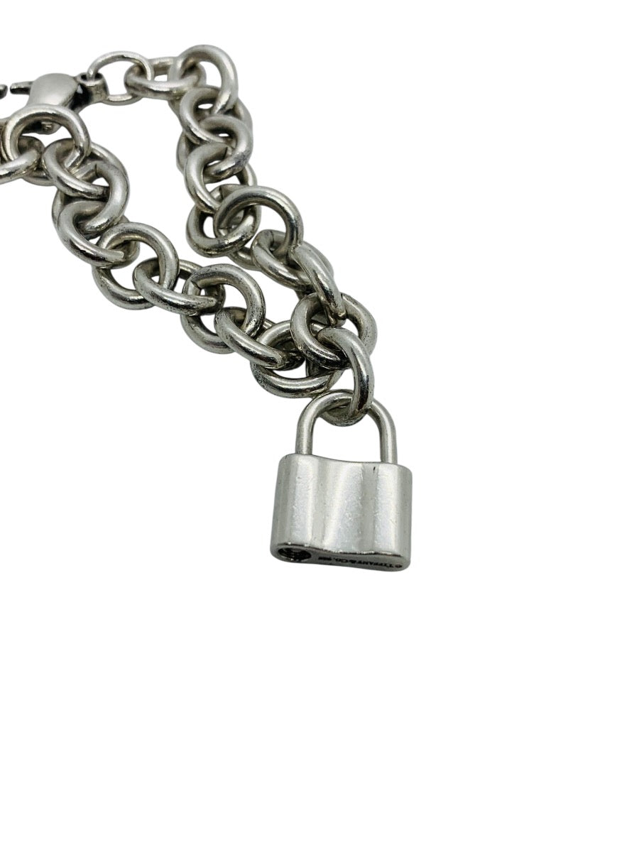Tiffany & Co 1837 Padlock Rolo Chain Bracelet In Sterling Silver 7"