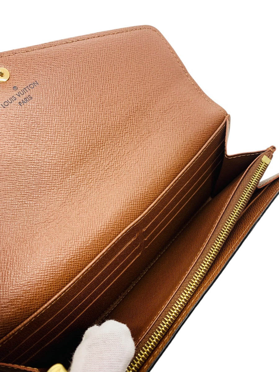 Louis Vuitton LV Monogram Coated Canvas Sarah Wallet