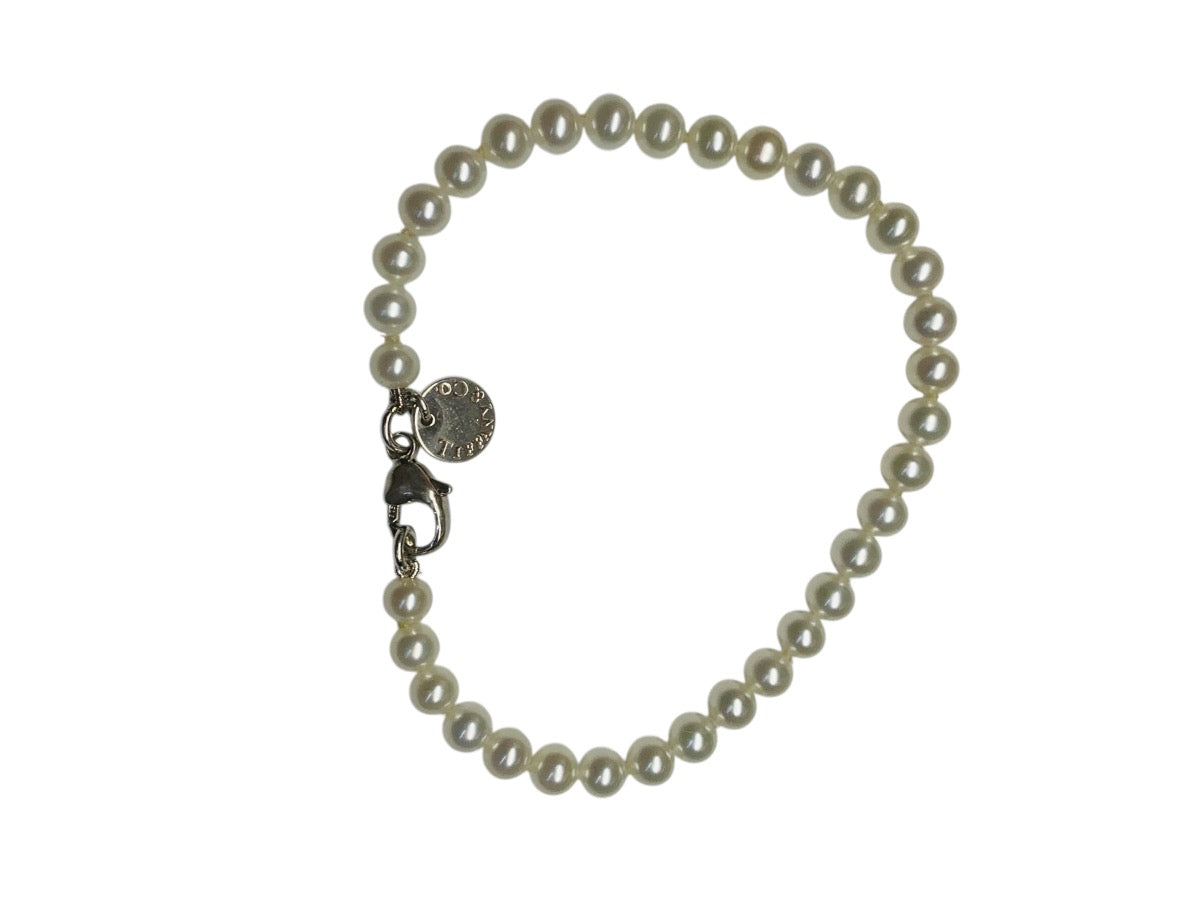 Tiffany & Co. Ziegfeld 4.5mm Pearl Bracelet Sterling Silver 7”