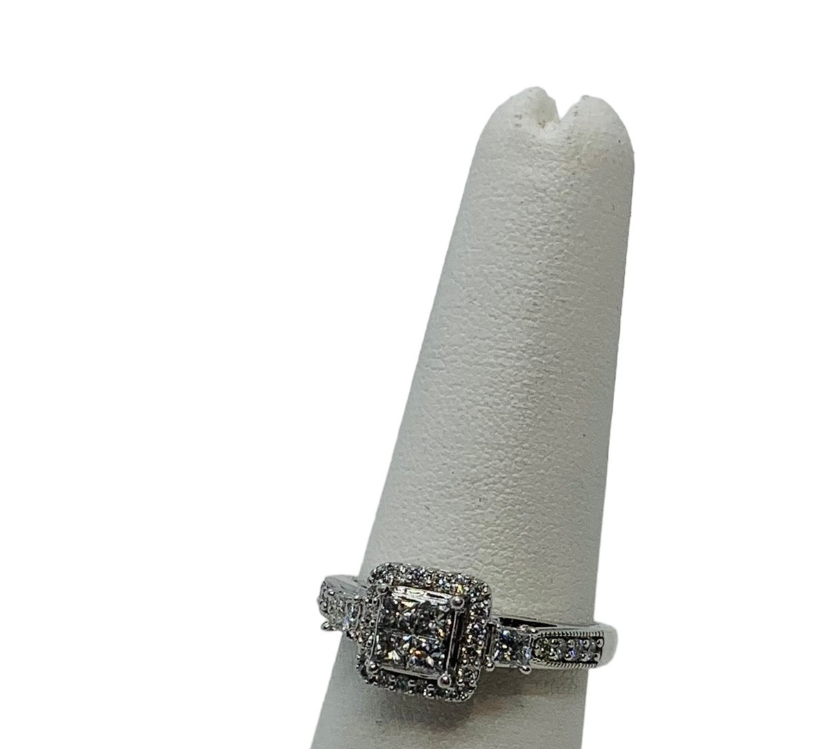 10K White Gold Lady's Engagement Ring 1.95 CTW/ 5.8g/Size 8.5