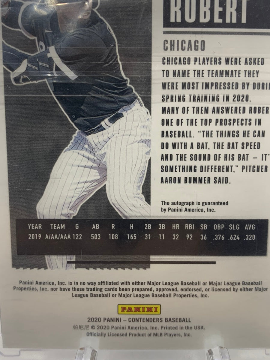 2020 Panini Contenders Luis Robert Rookie Card Ticket No.119 Chicago