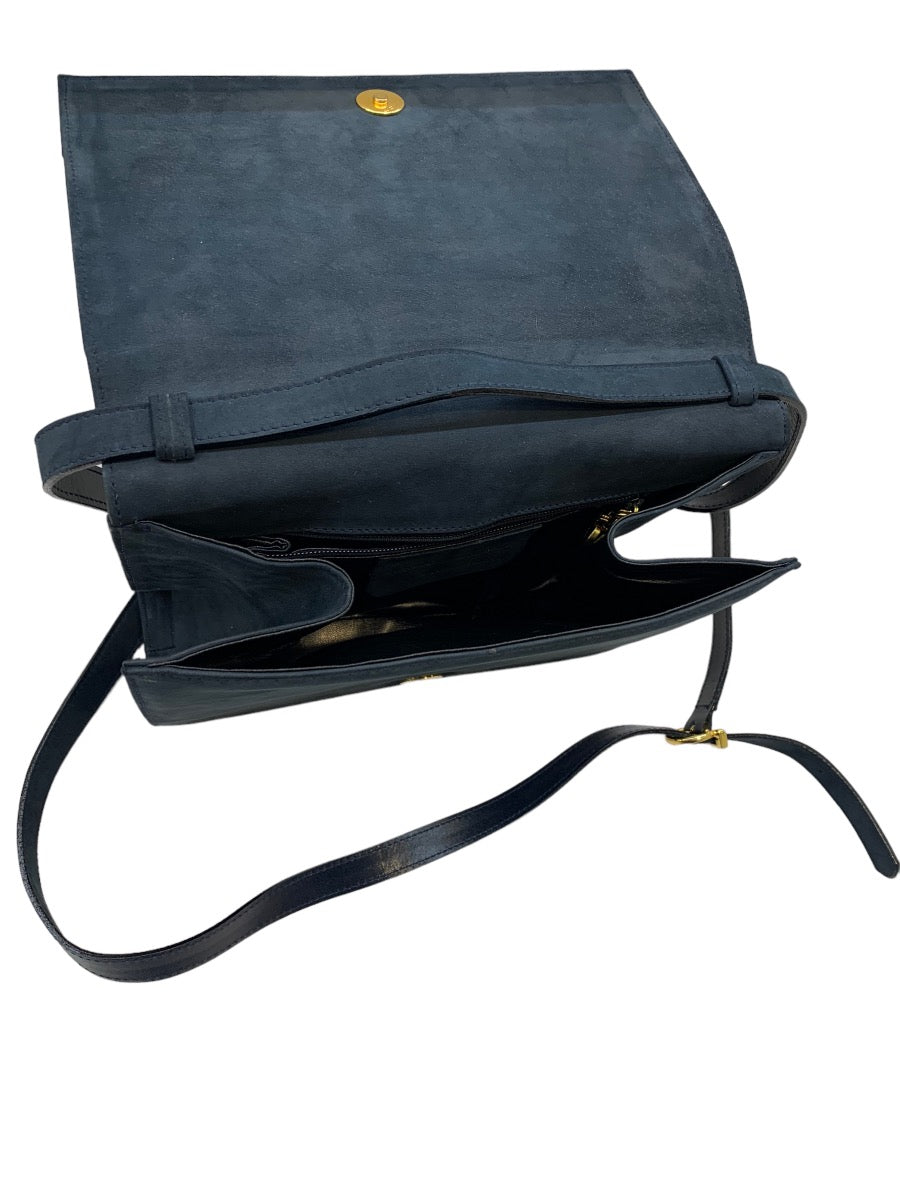 Salvatore Ferragamo Navy Blue Suede Handbag Purse (21-3107/28)
