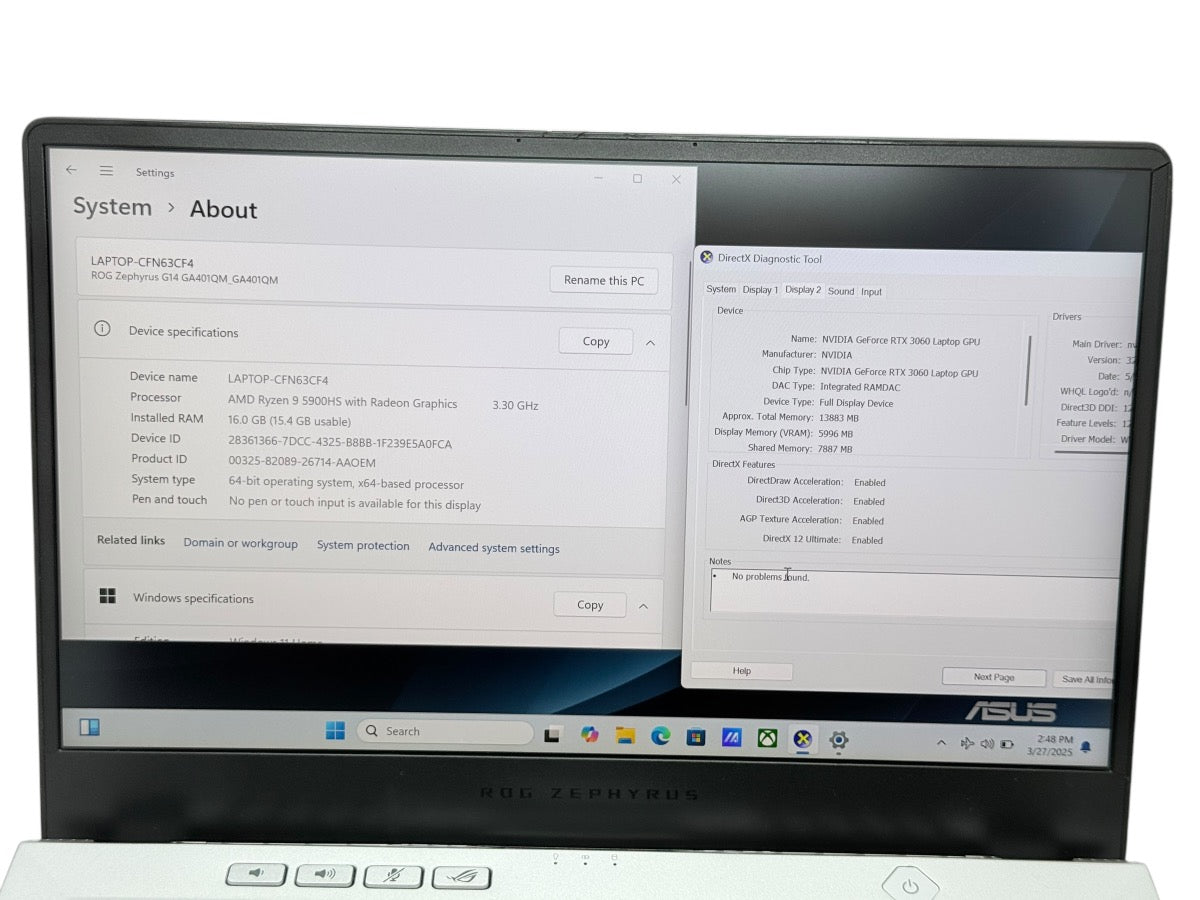 Asus ROG Zephyrus G14 Laptop Ryzen 9 5900HS | 16GB | 1TB | RTX 3060