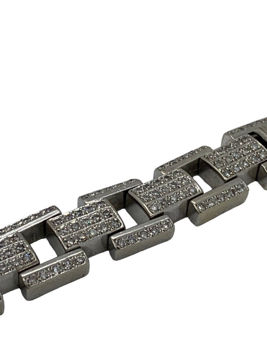 14K White Gold Diamond Link Bracelet 2.75 CTW/ 69 Gr/ 8"