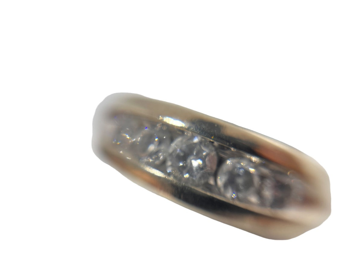 10K White Gold 5 Diamond Row Ring - Size 11 - 0.95TCW - 5.1g