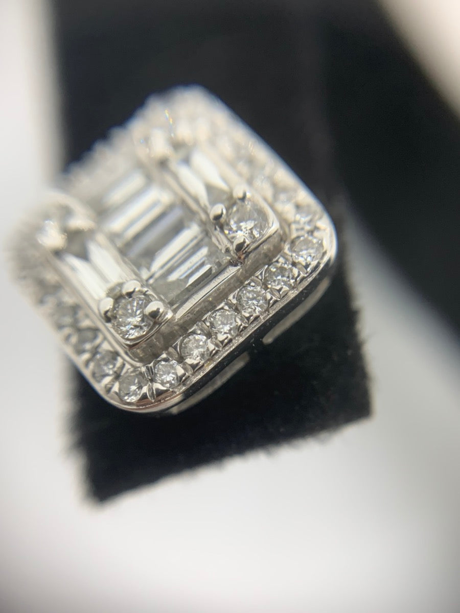 14K White Gold Diamond Earrings 1.76 CTW- 2.7g