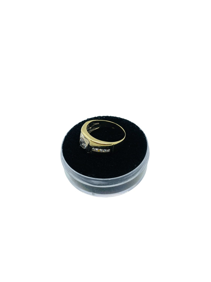 14K Yellow Gold Gent's Ring | 9 CZ Stones | 4.4 Grams | Size 7.5