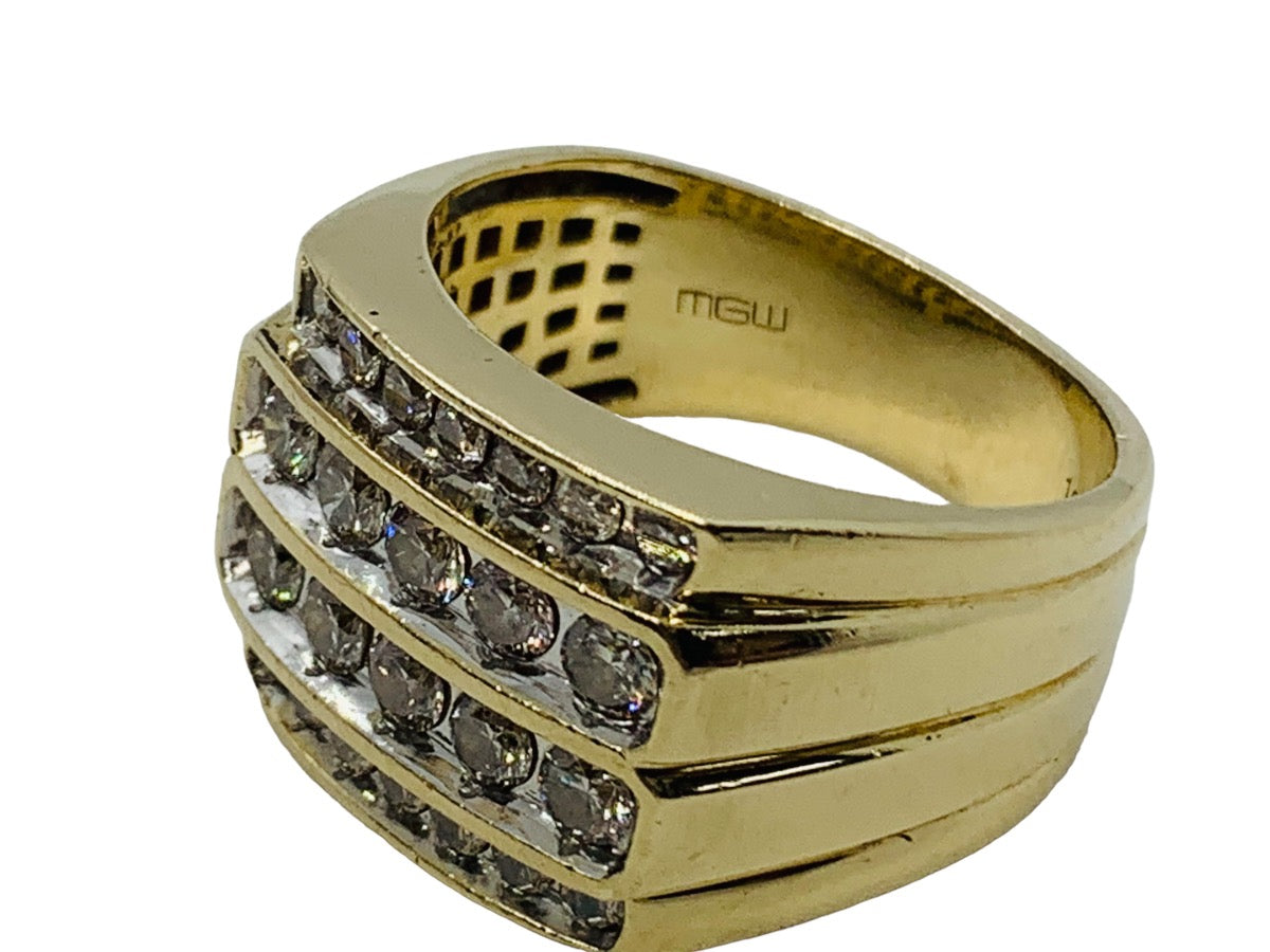 10K Yellow Gold Diamond Ring 1.42 CTW / 9.5 Grams / Size 8 3/4
