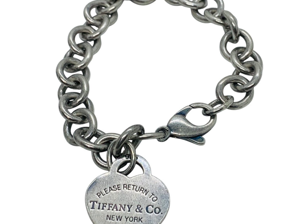 Tiffany & Co .925 Return To Tiffany Heart Charm Bracelet Size 7" \ 33g