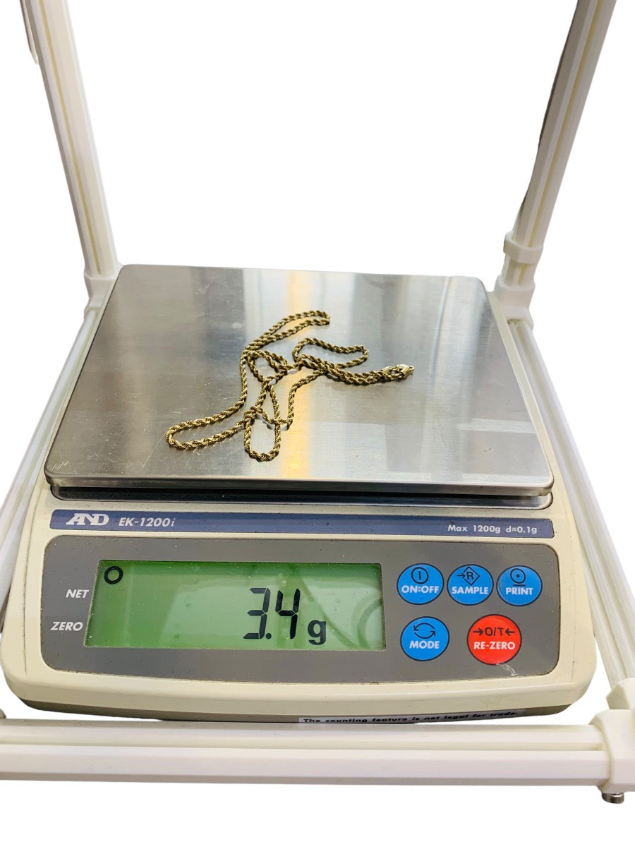 10K Yellow Gold Rope Chain | 22" | 3.4g