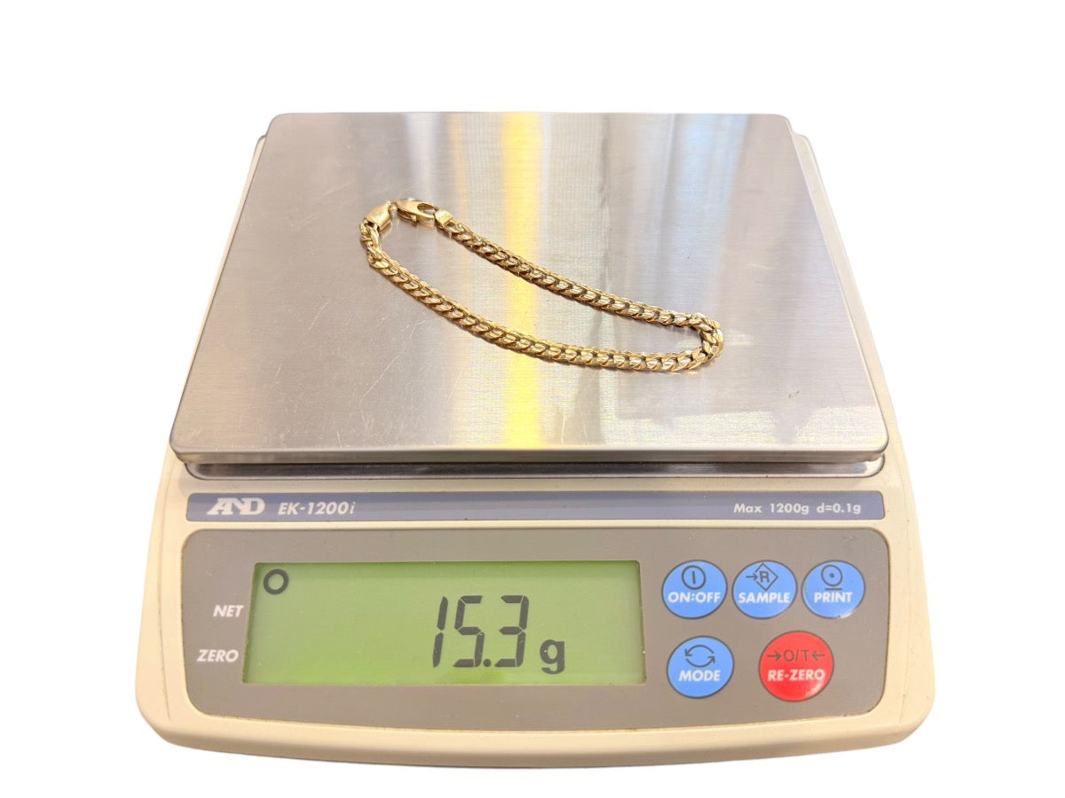 14K Yellow Gold Curb Bracelet - 8" in. Length - 5mm Width - 15.3g