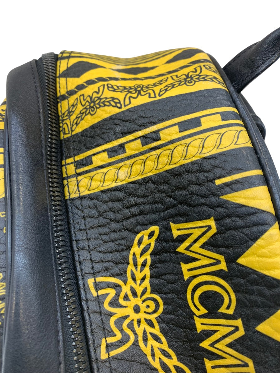 MCM Baroque Print Backpack in Viestos Yellow/Black