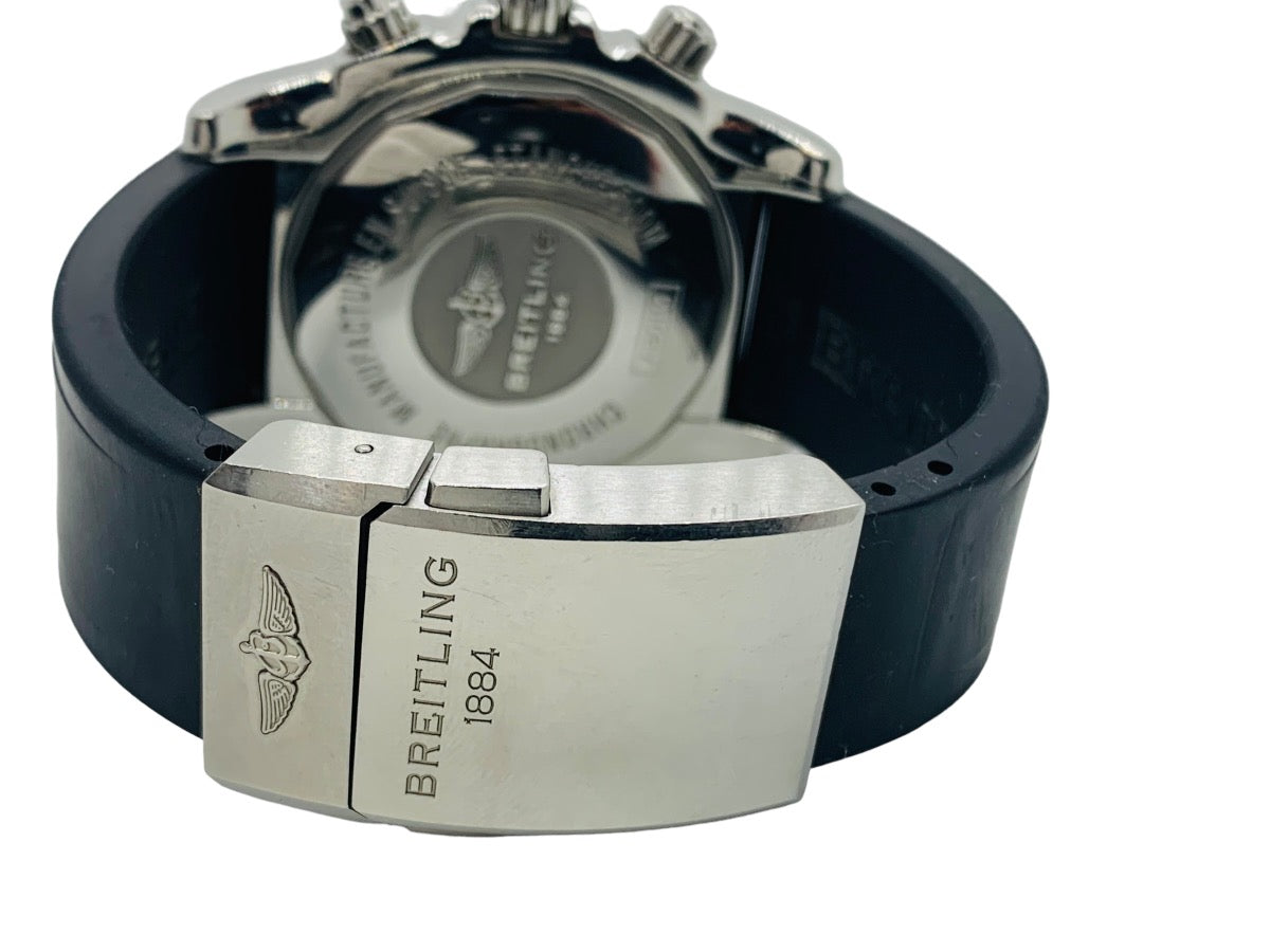 Breitling Chronomat 44 Black Dial Stainless Steel Case/ Rubber Bracelet AB0110