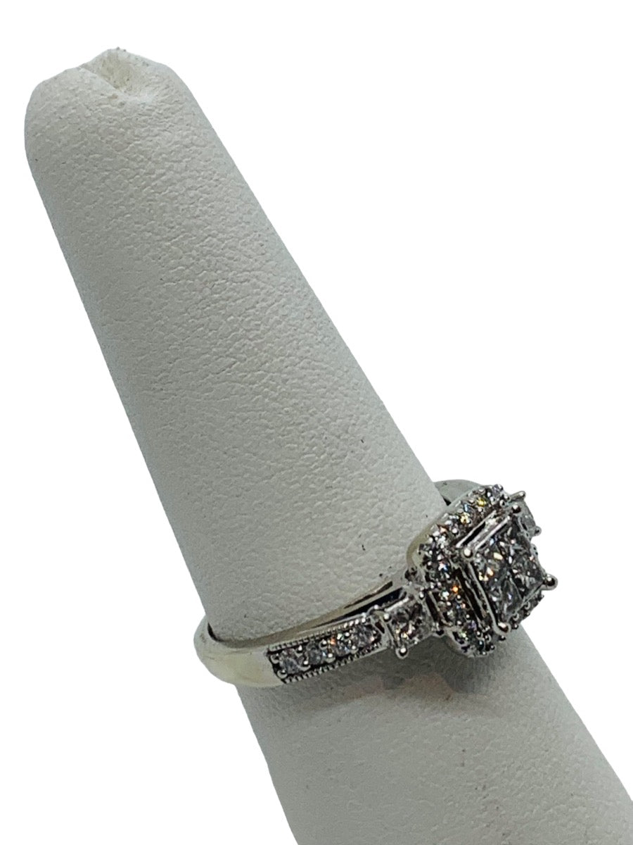 10K White Gold Lady's Engagement Ring 1.95 CTW/ 5.8g/Size 8.5