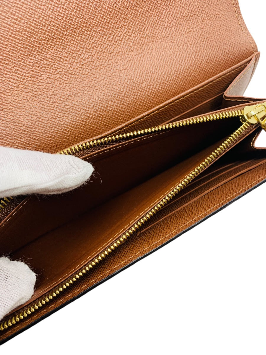 Louis Vuitton LV Monogram Coated Canvas Sarah Wallet
