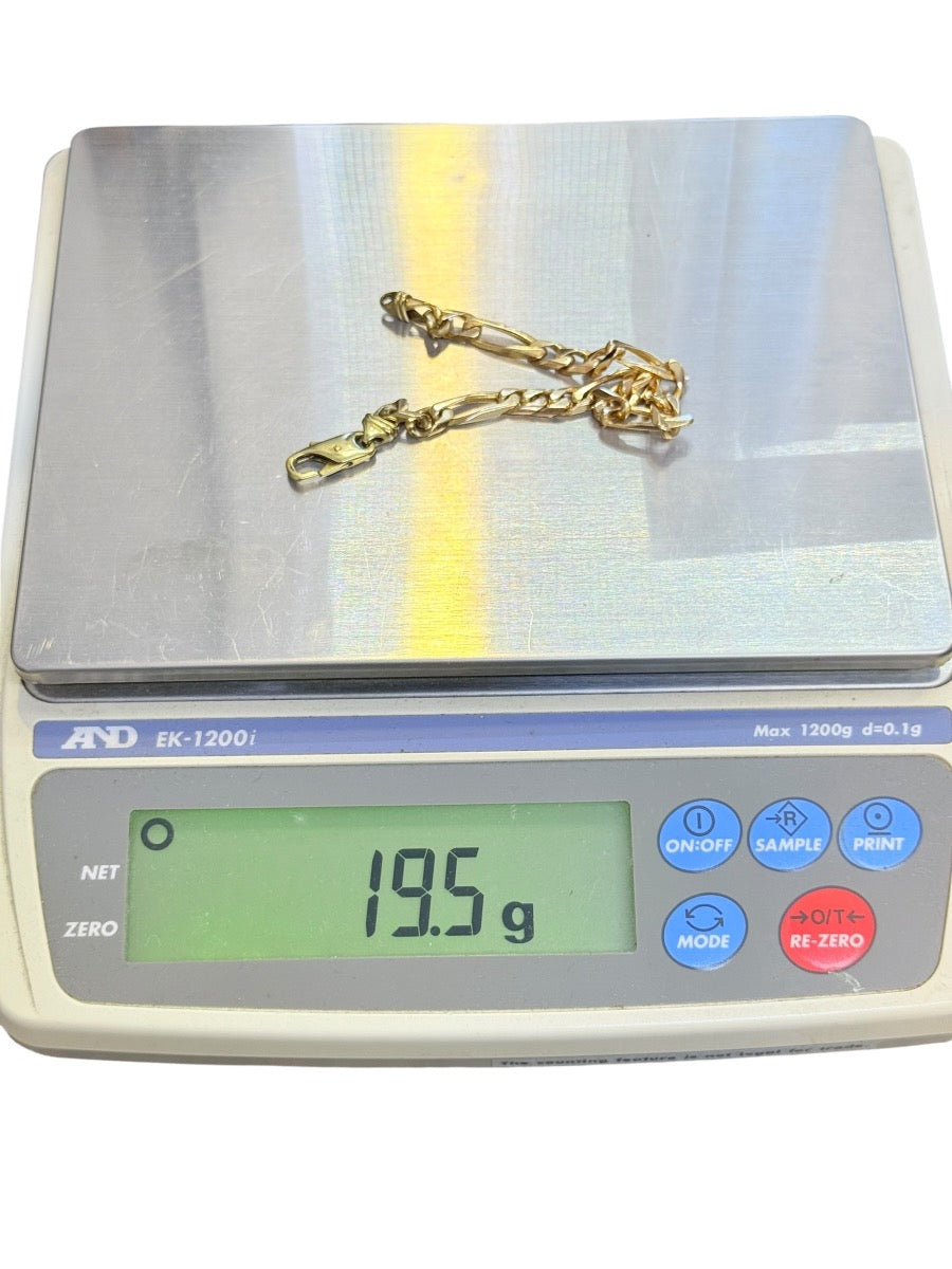 14K Yellow Gold Figaro Bracelet 5.5mm | 8" | 19.5g