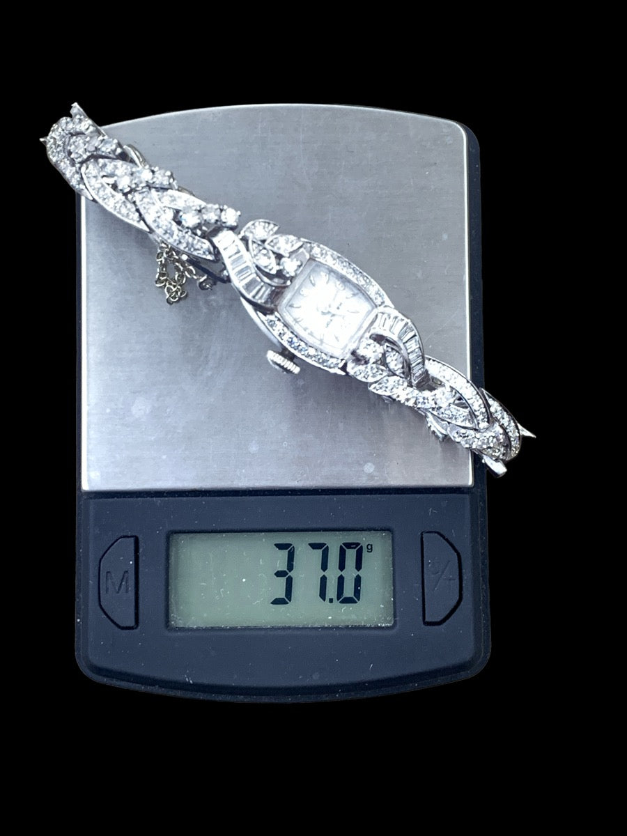 Hamilton Platinum Diamond Analog Watch - 3" - 5.74tcw - 37g
