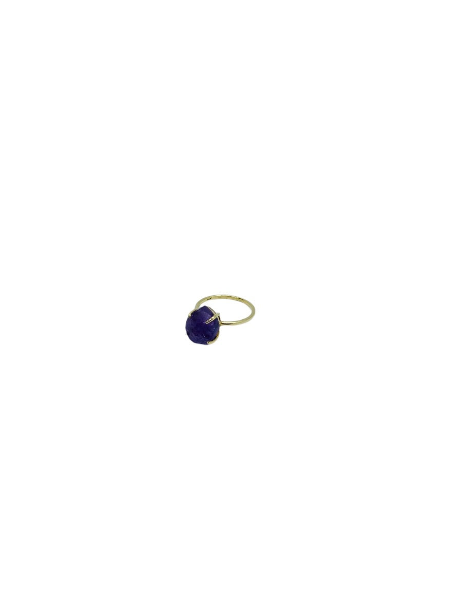 14K Yellow Gold Lady's Ring with Amethyst Head | 2.6 Grams | Size 7.25