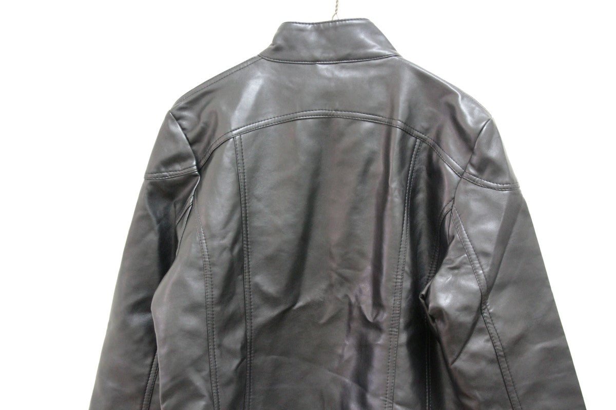 A Collezioni Luxury Men's Black Faux Leather Jacket - Zipper