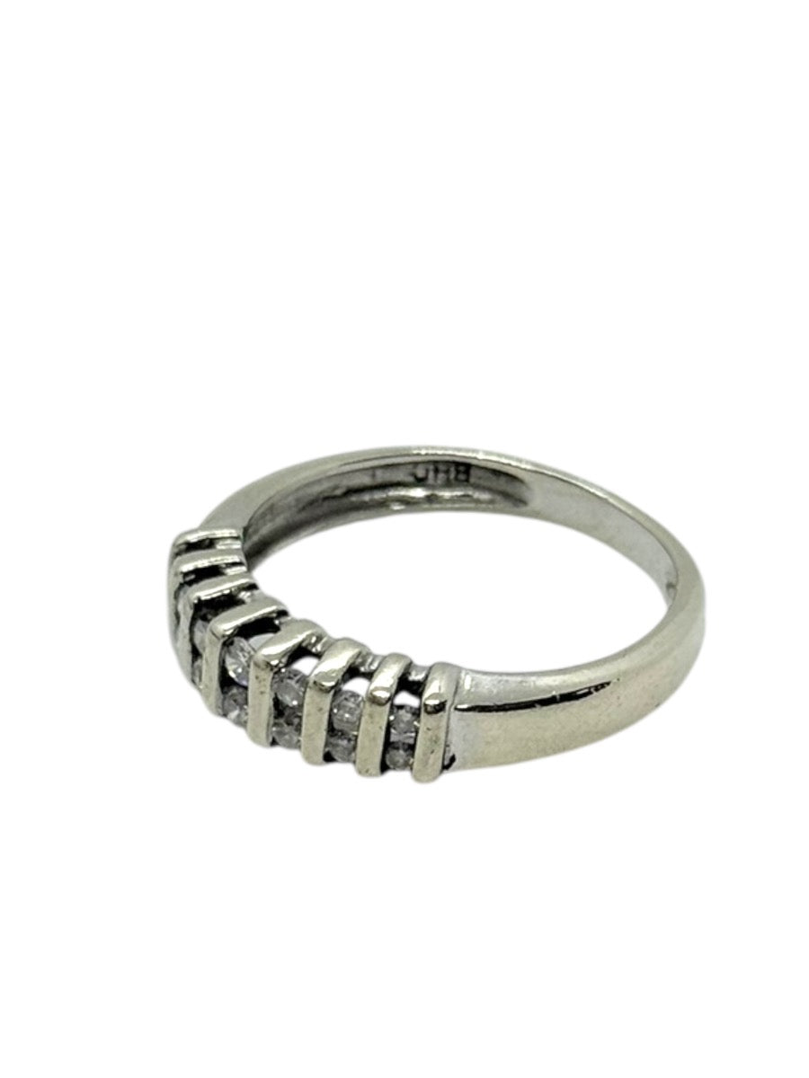 14K White Gold Double Row Natural Diamond Band | Size 6.5 | 2.7g | 0.13CTW