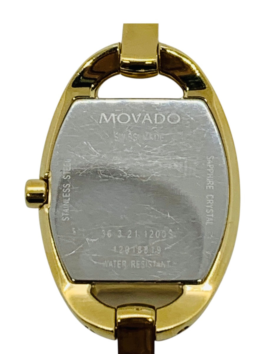 Movado Miri Ladies Diamond Gold Tone Quartz Watch Mother Of Pearl
