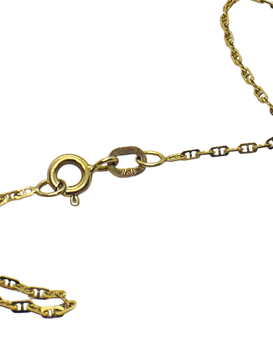 Horseshoe 19" Diamond Necklace 12 Diamonds .12 Carat T.W. 18K Yellow Gold 3.3G