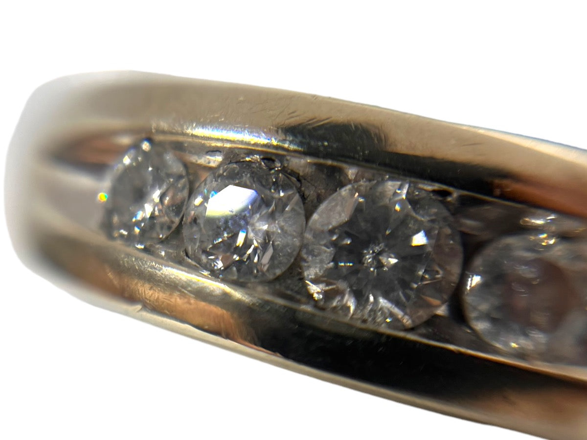 10K White Gold 5 Diamond Row Ring - Size 11 - 0.95TCW - 5.1g