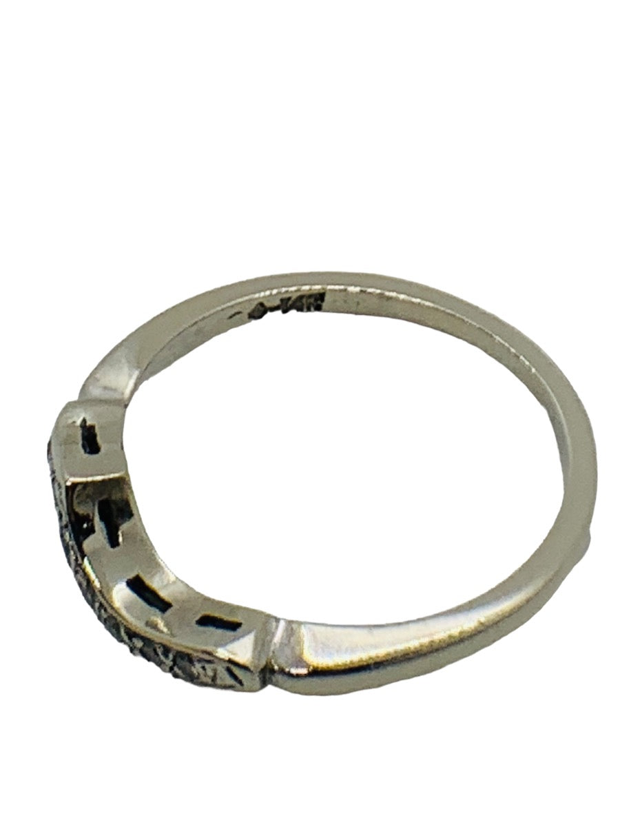 14K White Gold Lady's Diamond Band Size 6.5/ 2.3 Gram