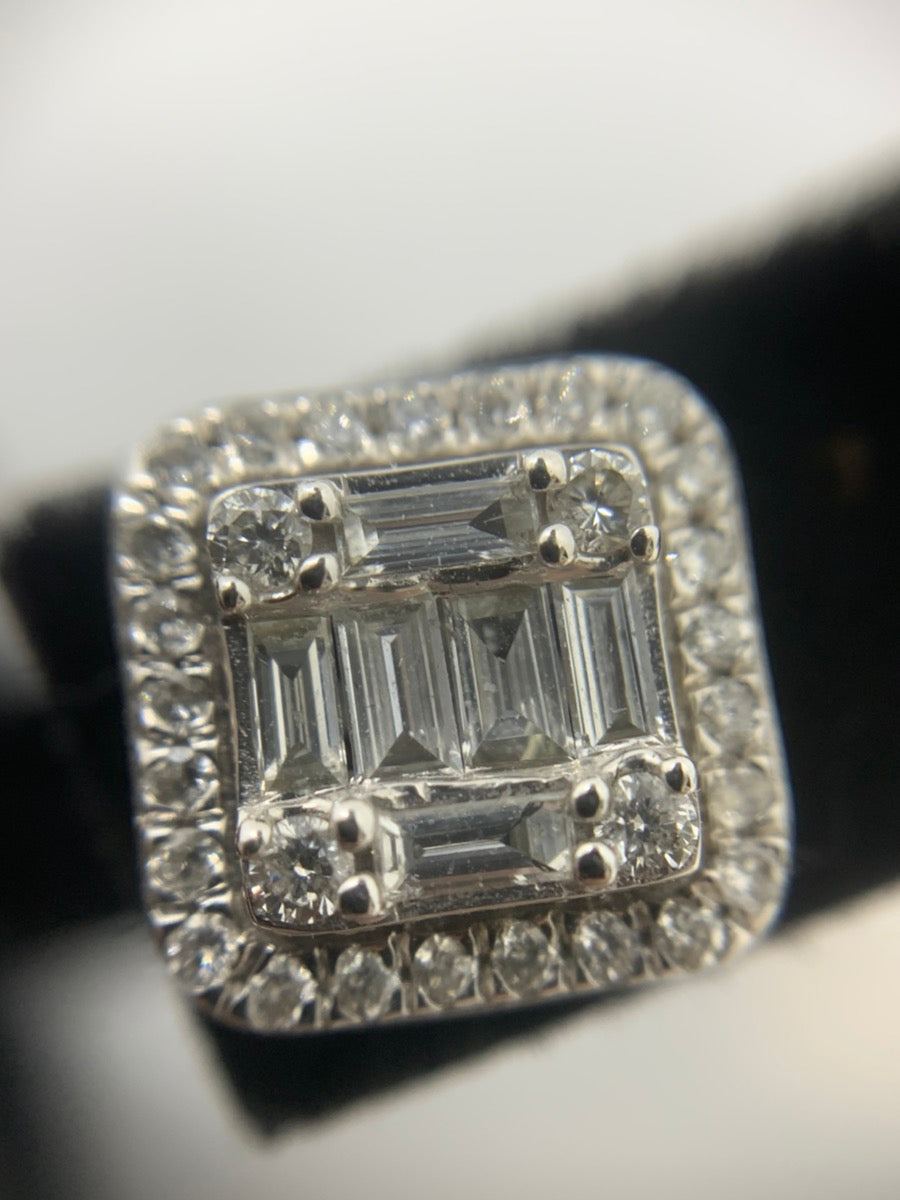 14K White Gold Diamond Earrings 1.76 CTW- 2.7g