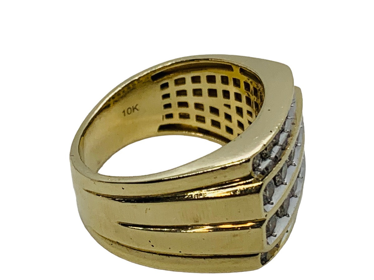 10K Yellow Gold Diamond Ring 1.42 CTW / 9.5 Grams / Size 8 3/4