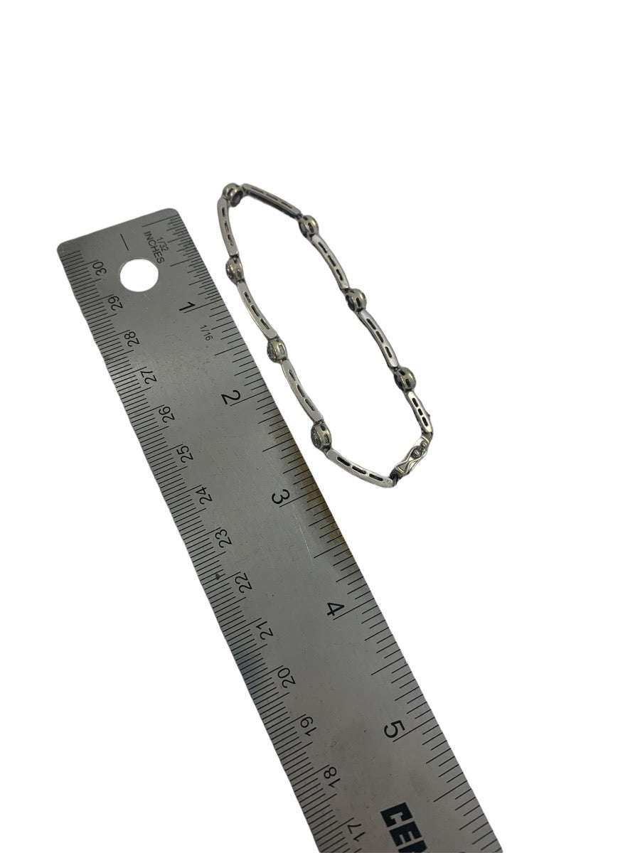 14K White Gold & Stone Bracelet - 3" - 10.2g