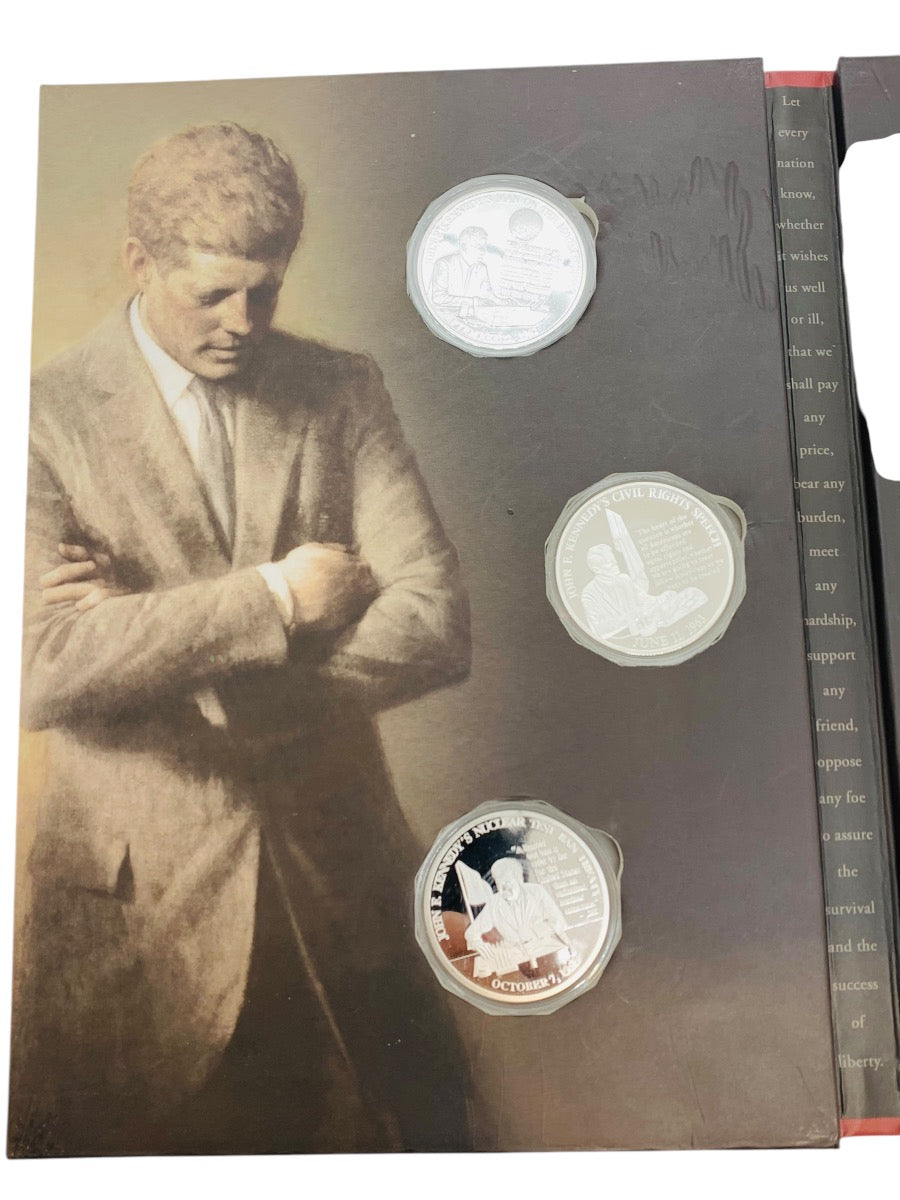 The Life of John F. Kennedy "Through His Own Words" Volume 1 & 2 Coin Book 12 Coins