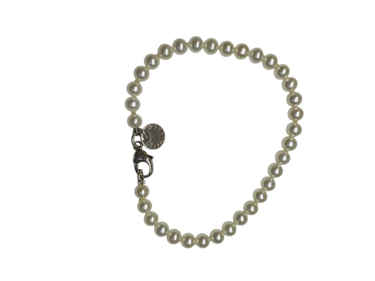 Tiffany & Co. Ziegfeld 4.5mm Pearl Bracelet Sterling Silver 7”