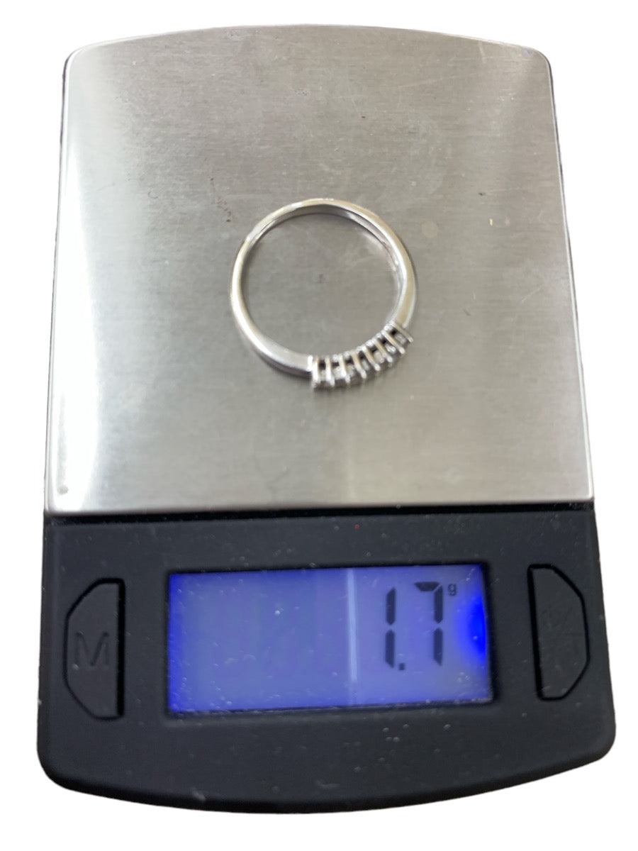 14K White Gold/Diamond Wedding Band - 0.07ctw - Size US 6 - 1.7g