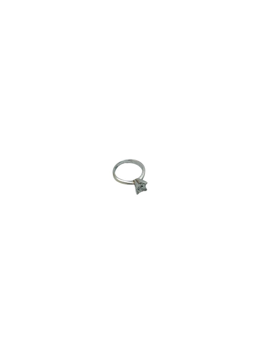14K White Gold Solitaire Ring | Princess Diamond | 0.98 CTW | I-J | I1