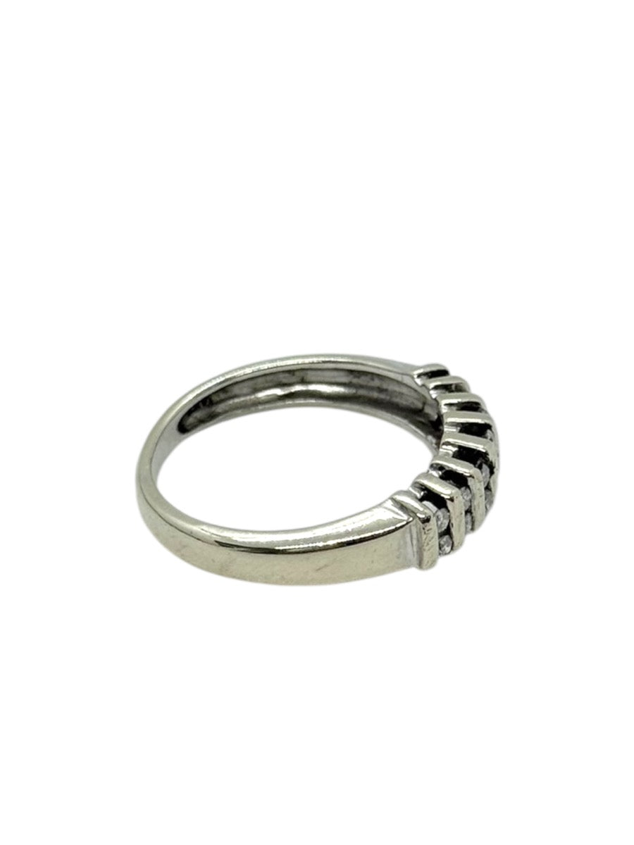 14K White Gold Double Row Natural Diamond Band | Size 6.5 | 2.7g | 0.13CTW