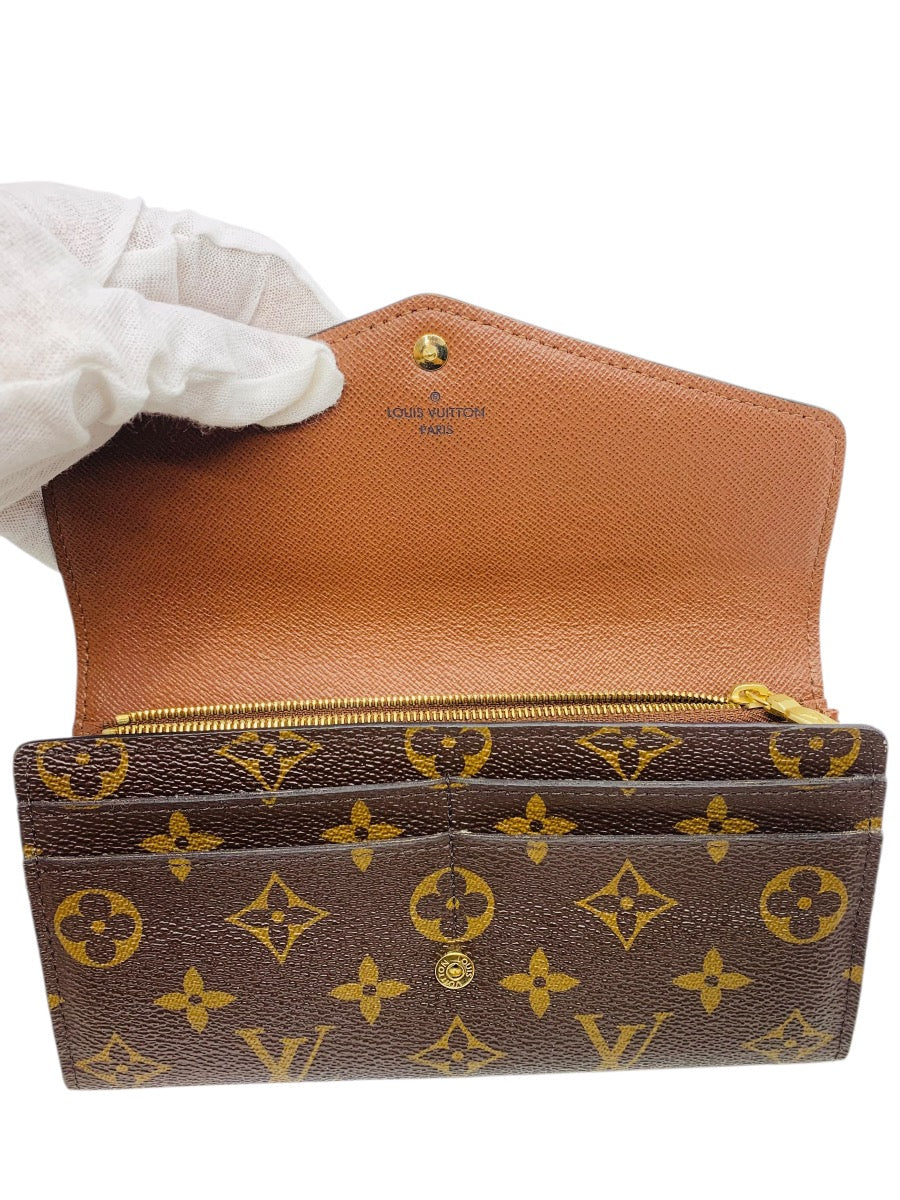 Louis Vuitton LV Monogram Coated Canvas Sarah Wallet