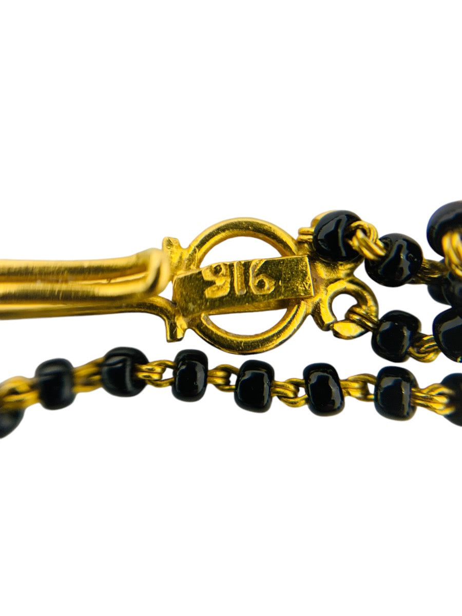 22K Yellow Gold Indian Mangalsutra Diamond Bead Necklace 1.5 CTW | 12 Gr | 17" length