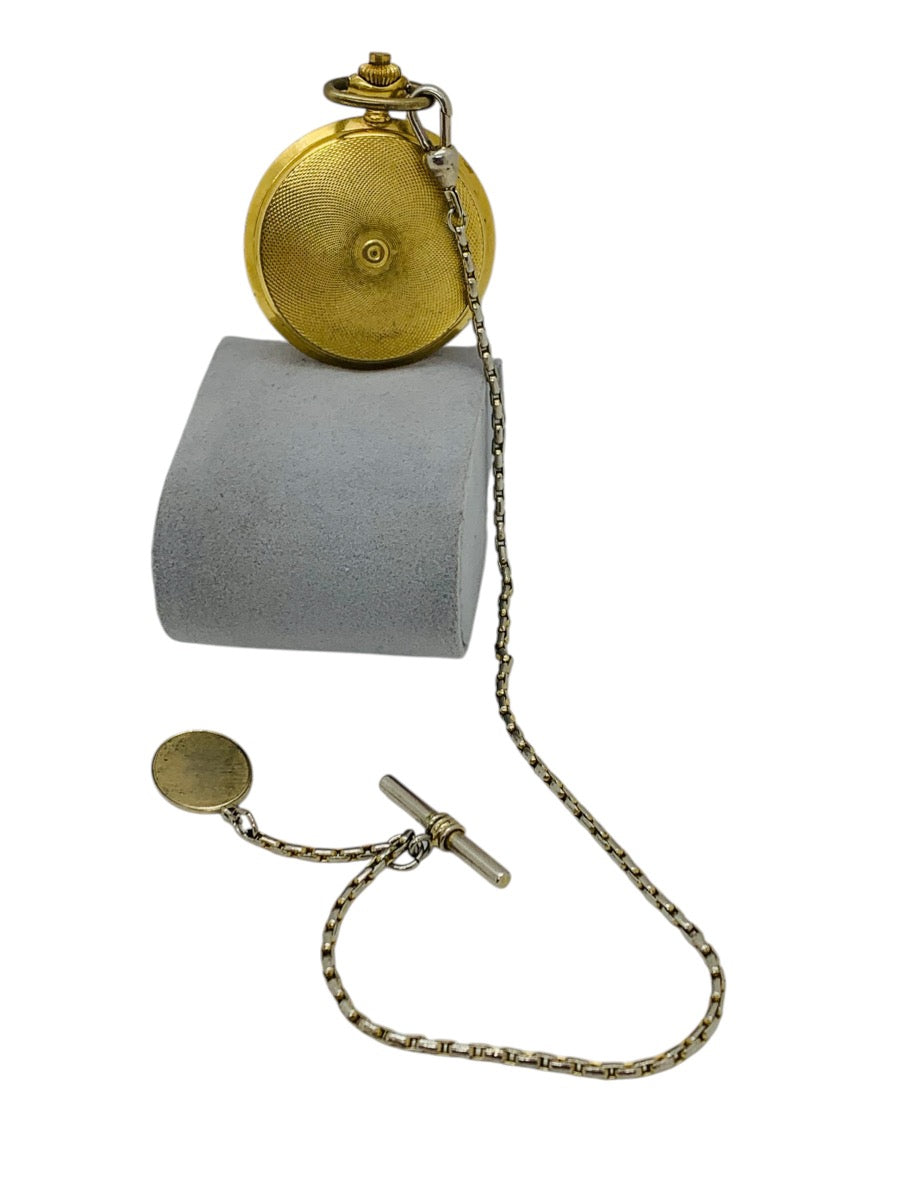 Gerard Day/Date Gold Tone Hunter-Case Pocket Watch Quartz
