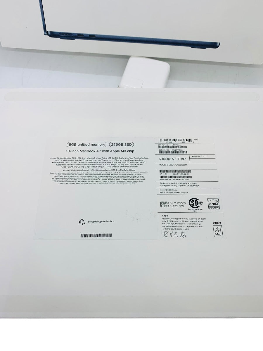 Apple MacBook Air 2024 | A3113 | M3 | 8GB Ram | 256GB HD | Midnight