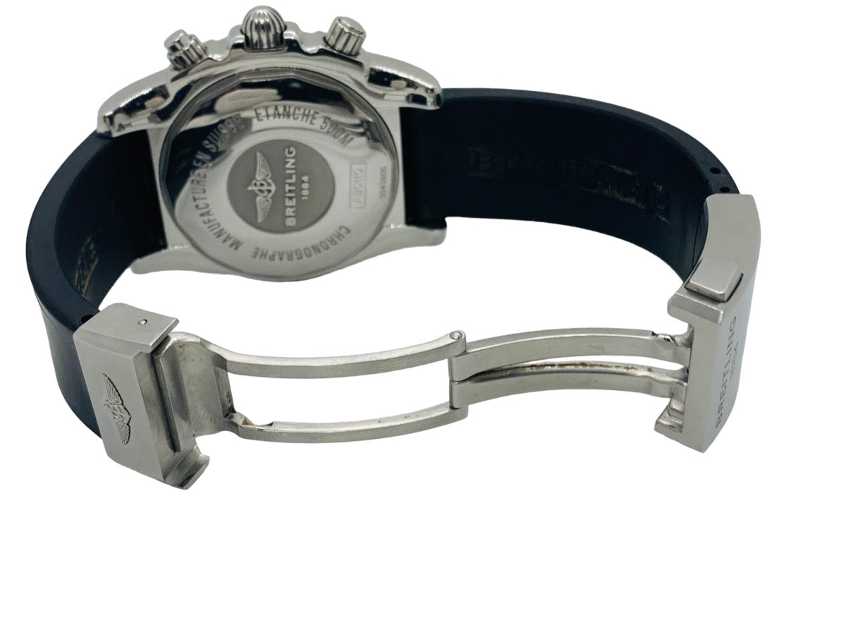 Breitling Chronomat 44 Black Dial Stainless Steel Case/ Rubber Bracelet AB0110