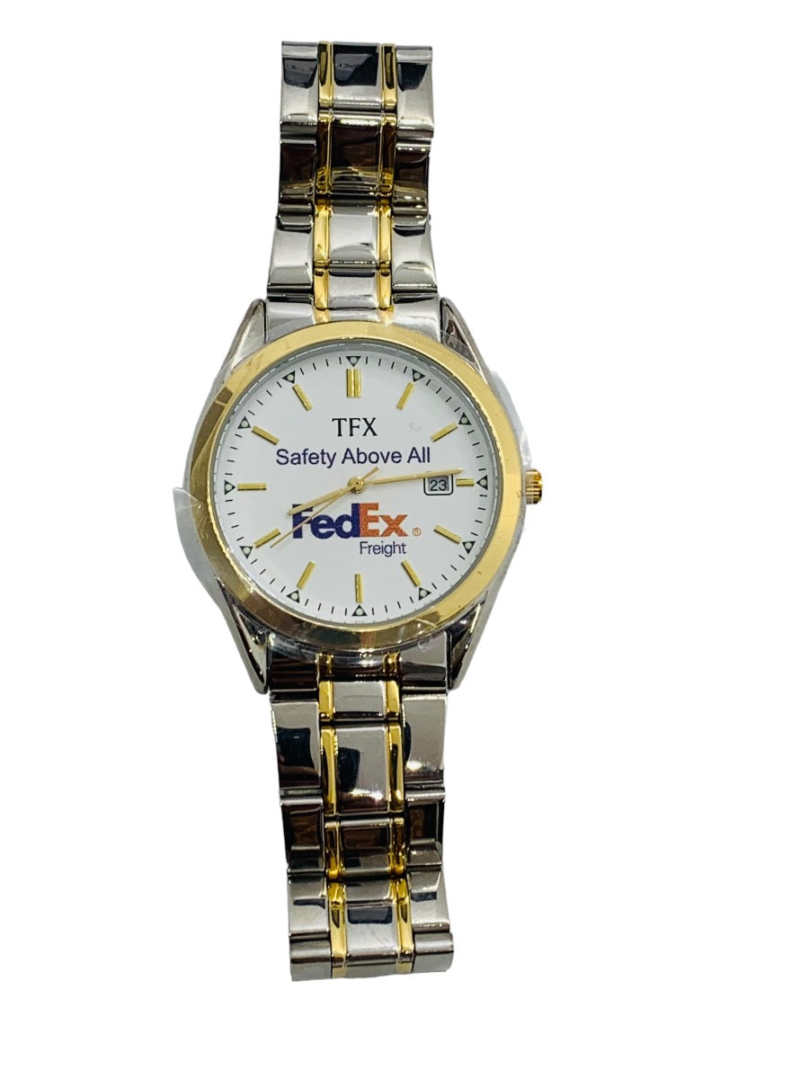TFX "Fed Ex Safety Above All " Gentleman's Quartz 2-Tone Watch