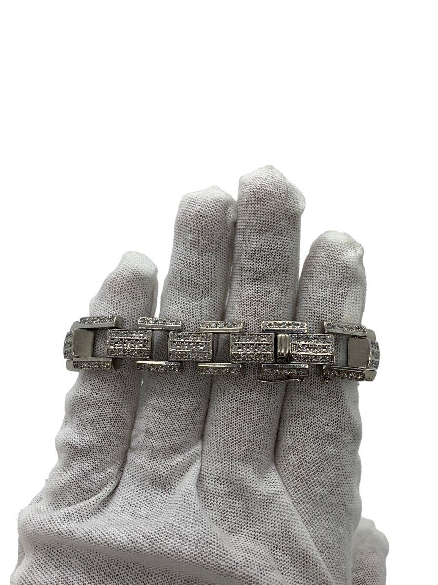 14K White Gold Diamond Link Bracelet 2.75 CTW/ 69 Gr/ 8"