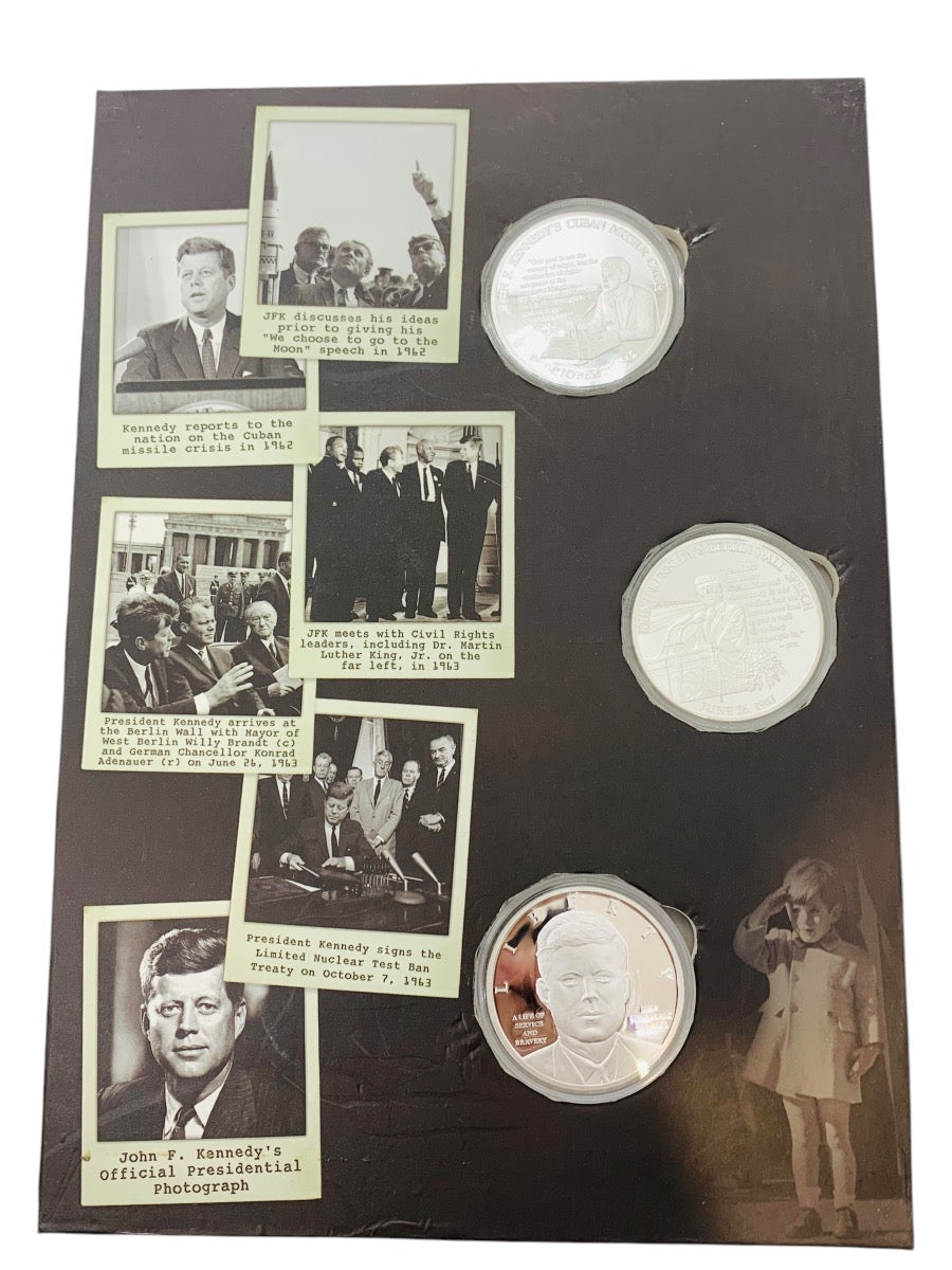 The Life of John F. Kennedy "Through His Own Words" Volume 1 & 2 Coin Book 12 Coins