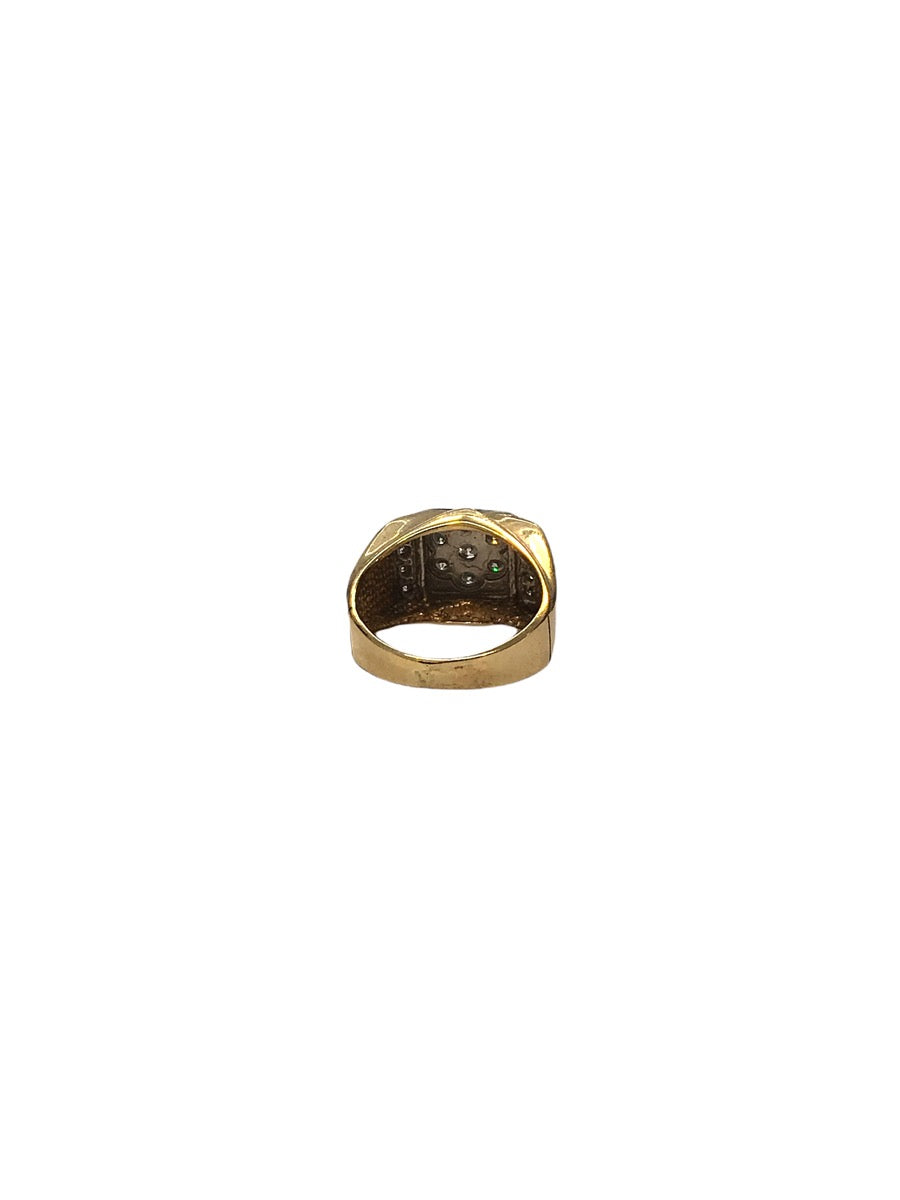 14K Yellow Gold Diamond Men's Ring- .94 CTW 9.1 Grams Size 9