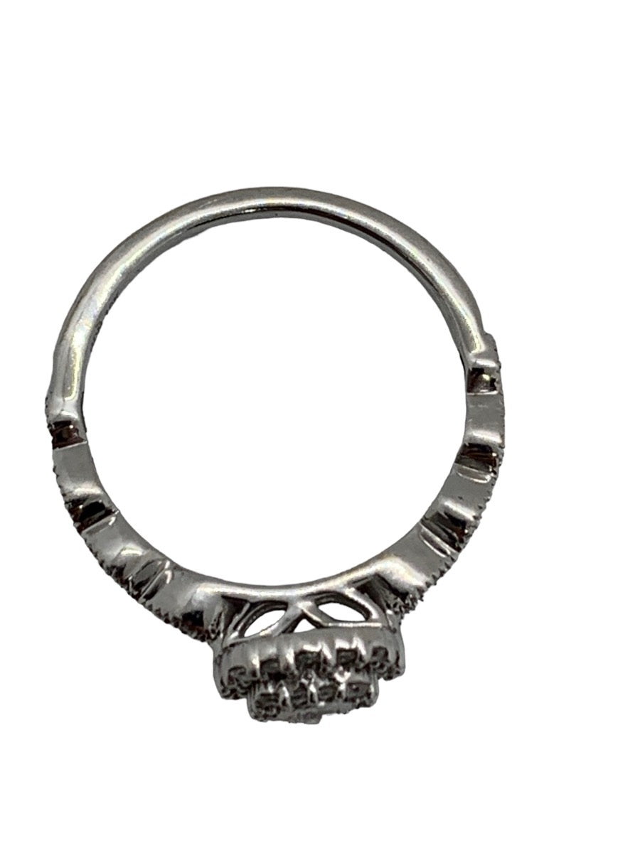 10K White Gold Engagement Lady's Ring .32 CTW 2.3 Grams Size 7