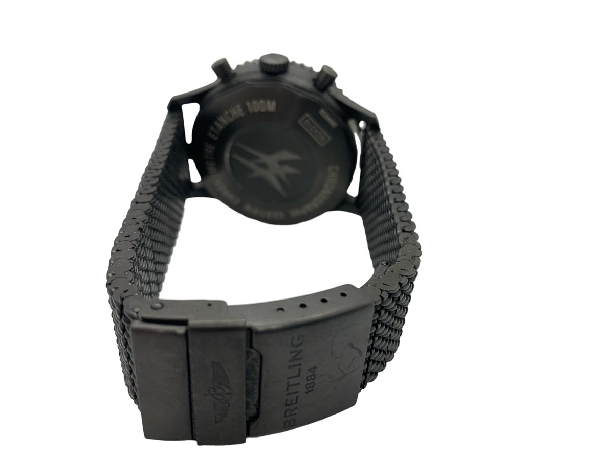 Breitling Chronoliner Black Steel Watch M24310 Black Ceramic 46mm- Box